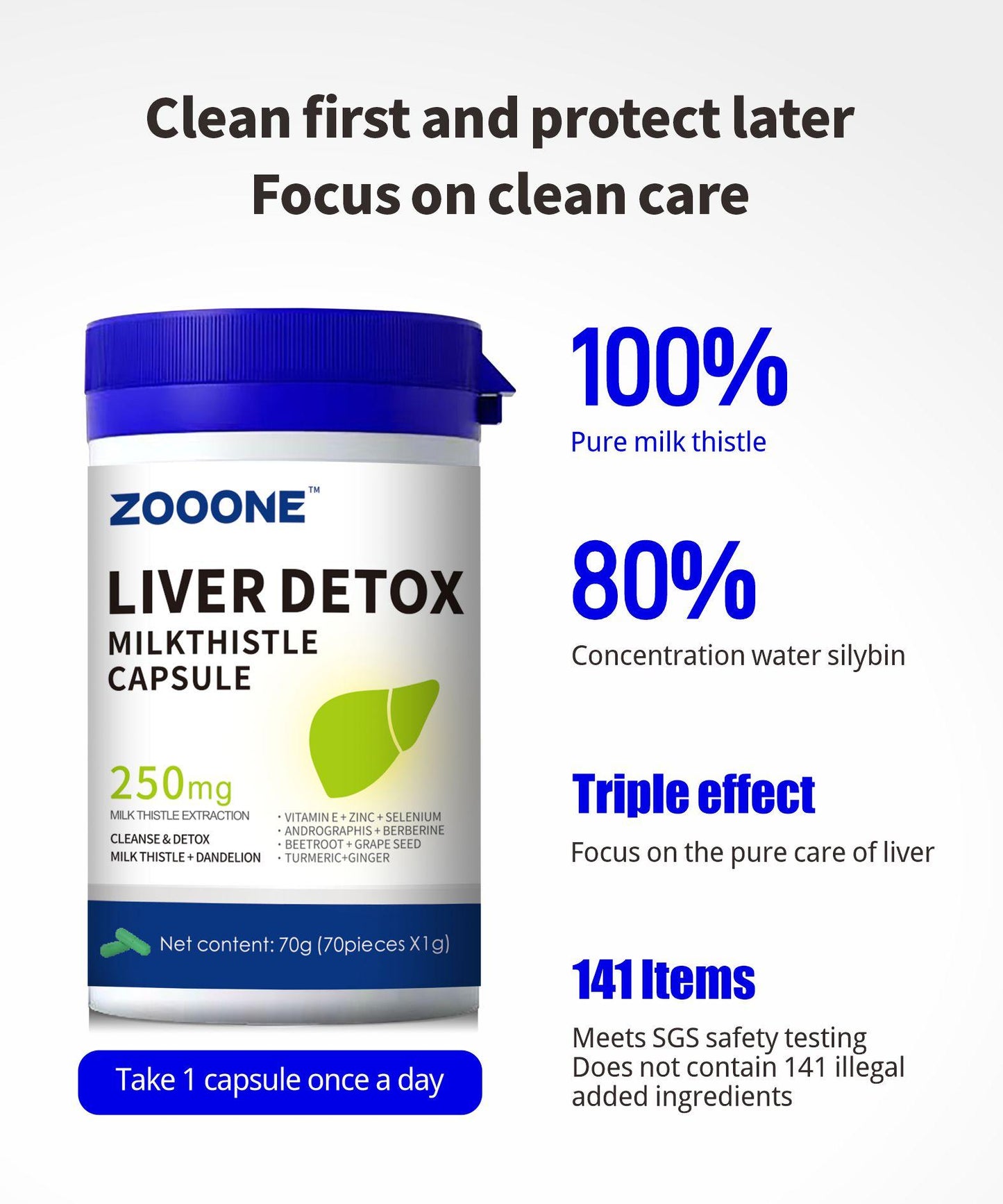 ZOOONE Liver Cleanse Detox Support Supplement