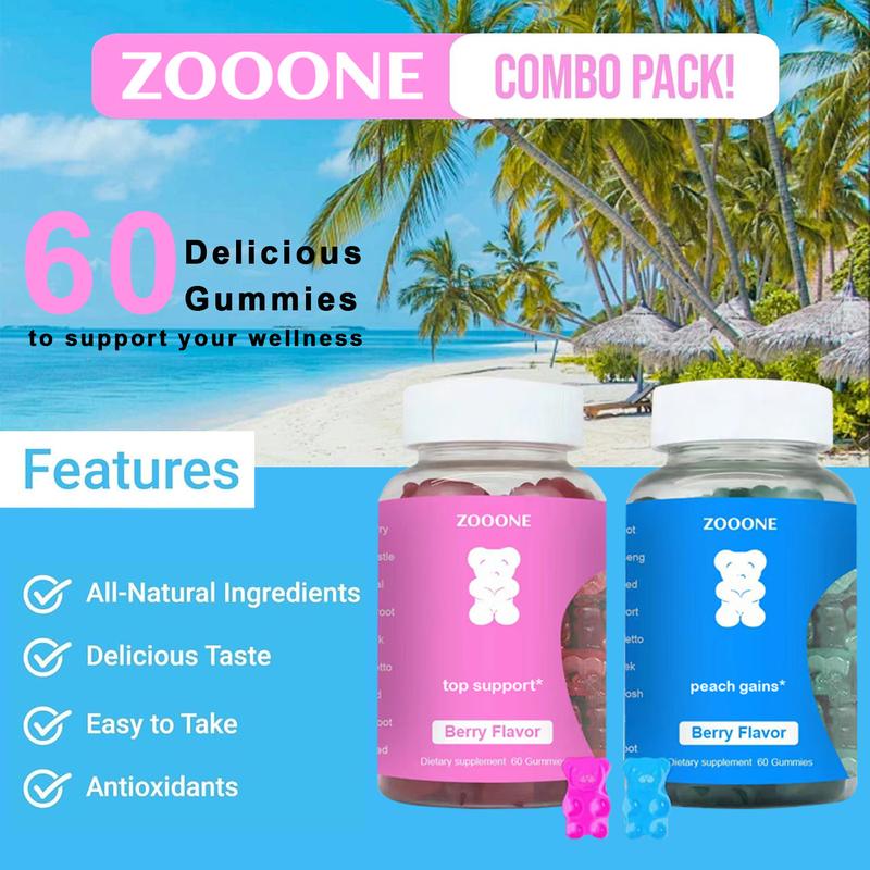 [Achetez-en 1 et obtenez-en 2] Pack combiné de gummies ZOOONE - Top Support et Peach Gains Gummies