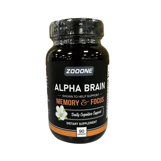 90 Capsules ZOOONE Alpha Brain Premium Nootropic Brain Supplement, Caffeine-Free Focus Capsules for Concentration, Brain Booster & Memory Support - Cat's Claw, Bacopa, Oat Straw