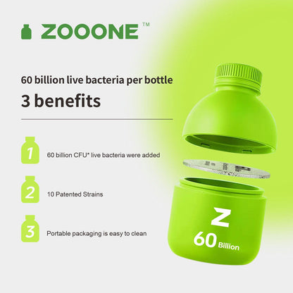 ZOOONE Probiotics[PRO] 60 Billion CFU - 30 Bottles x 0.7oz - Edible, Fitness